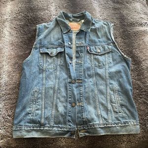 levis mens jean vest denim